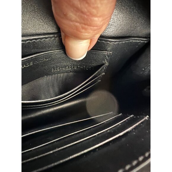 Saint Laurent Black Leather Sunset Wallet on a Chain Crocodile Embossed Bag - Picture 13 of 15